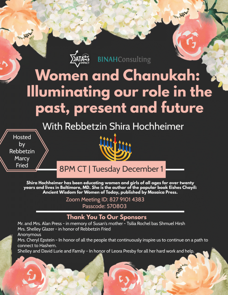Women and Chanukah: Illuminating Our Role in the Past, Present and Future 1