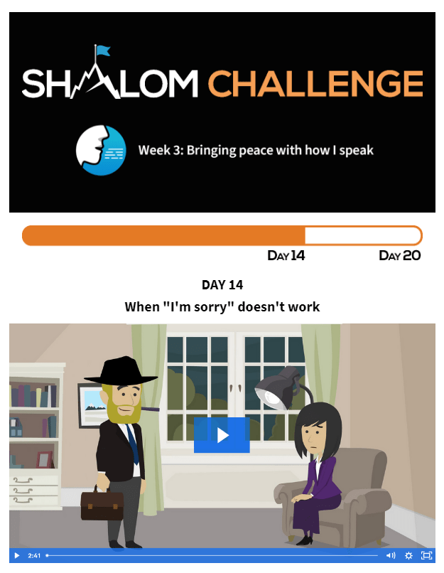 CCHF Shalom Challenge Day 14: When "I'm sorry" doesn't work 1