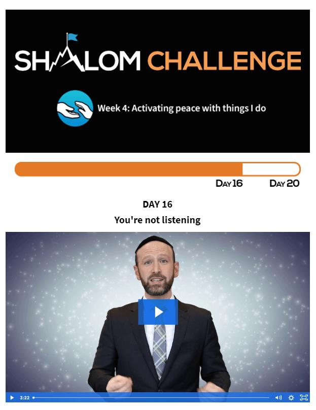 CCHF Shalom Challenge Day 16: You're not listening 1