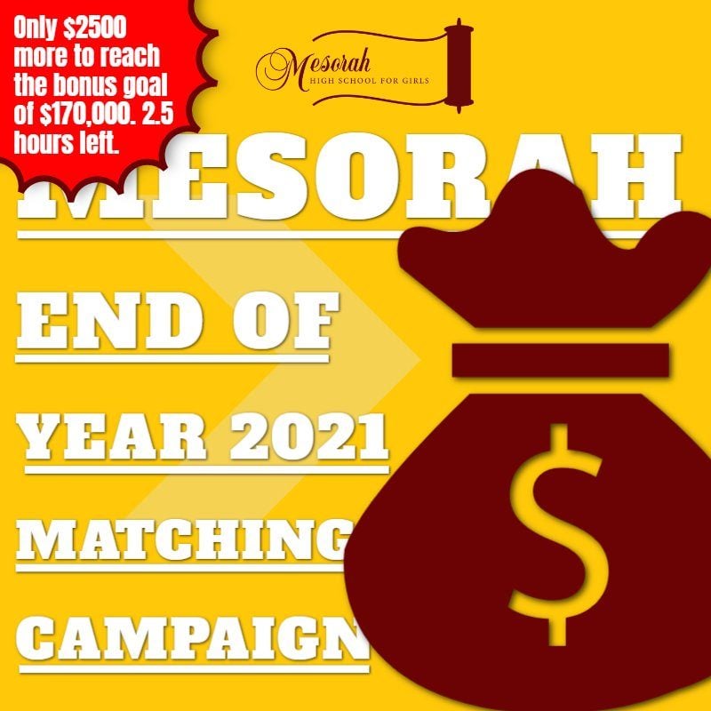 Mesorah End of Year 2021 Matching Campaign 1 Mesorah End of Year 2021 Matching Campaign 1