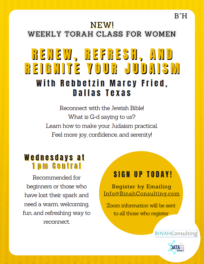 Renew, Refresh and Reignite Your Judaism with Rebbetzin Marcy Fried: Starting Book of Bamidbar Tomorrow 1