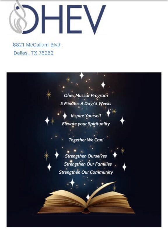 Ohev Mussar Program 1