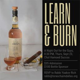 Learn & Burn in the Succah: A Night Out for the Guys