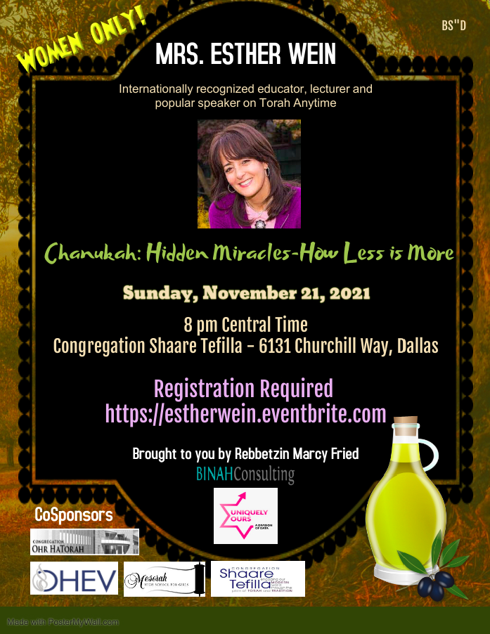 For Women Only: Chanukah: Hidden Miracles -- How Less is More