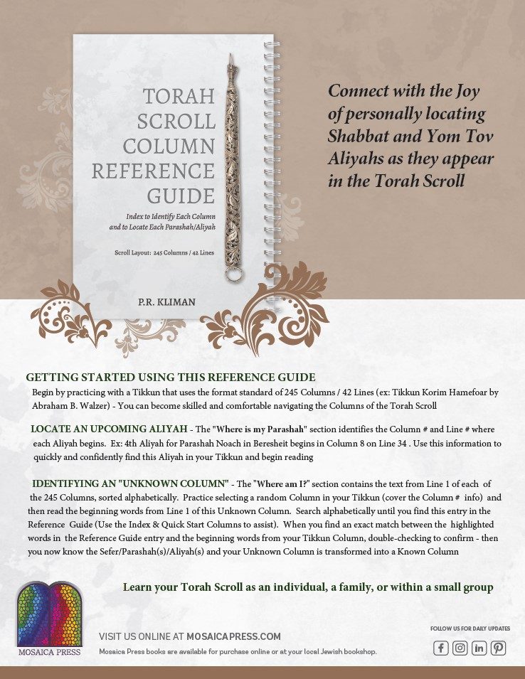 Torah Scroll Column Reference Guide
