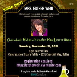 For Women Only: Chanukah: Hidden Miracles — How Less is More