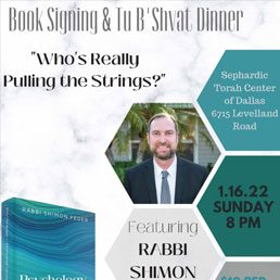 Book Signing & Tu B’Shevat Dinner at Sephardic Torah Center of Dallas