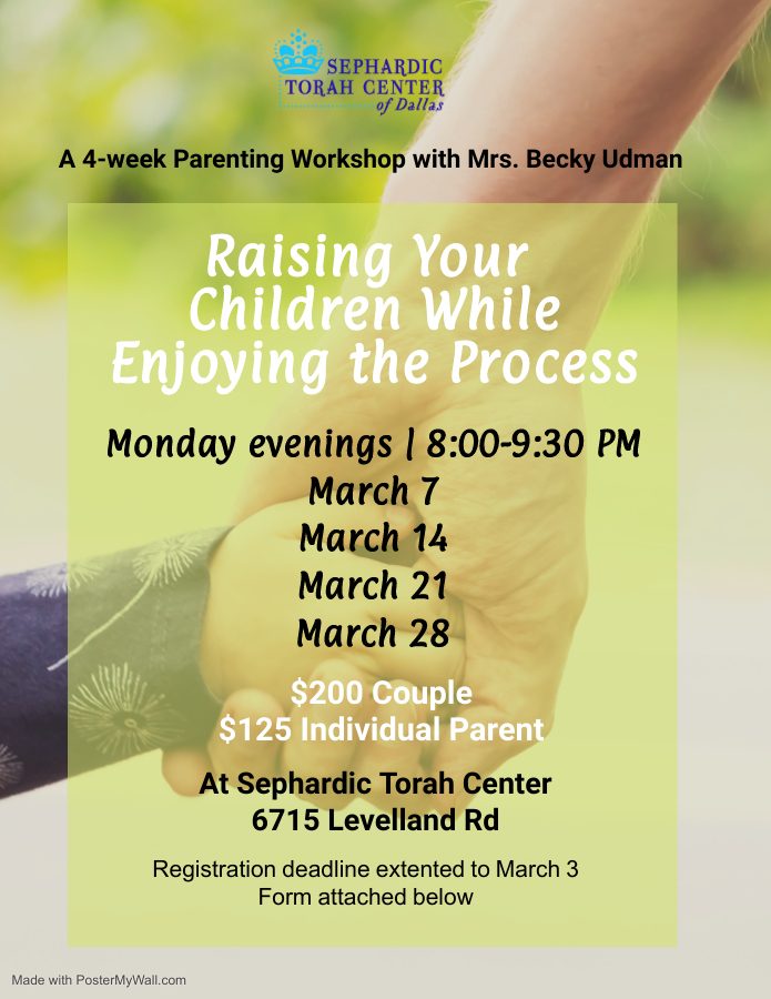 A 4-week parenting workshop series with parenting and education consultant, Becky Udman.