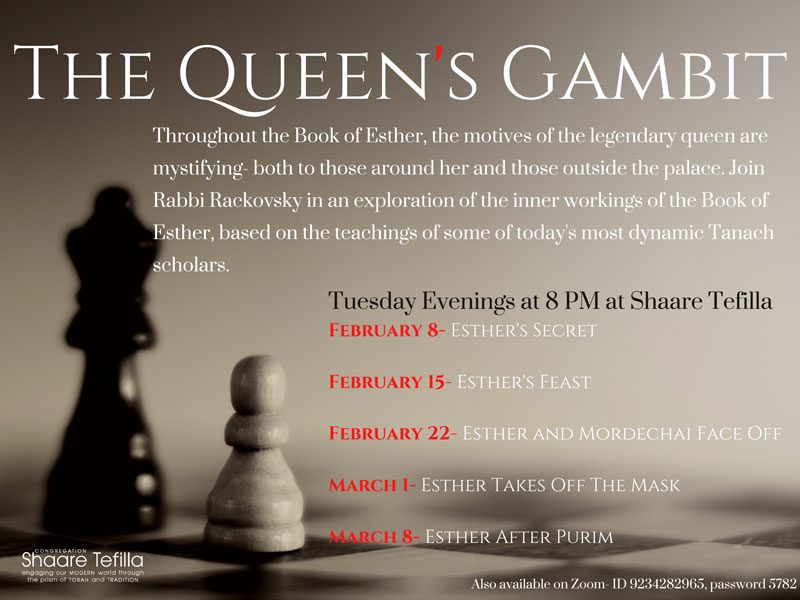 The Queen's Gambit: Special Classes on the Book of Esther