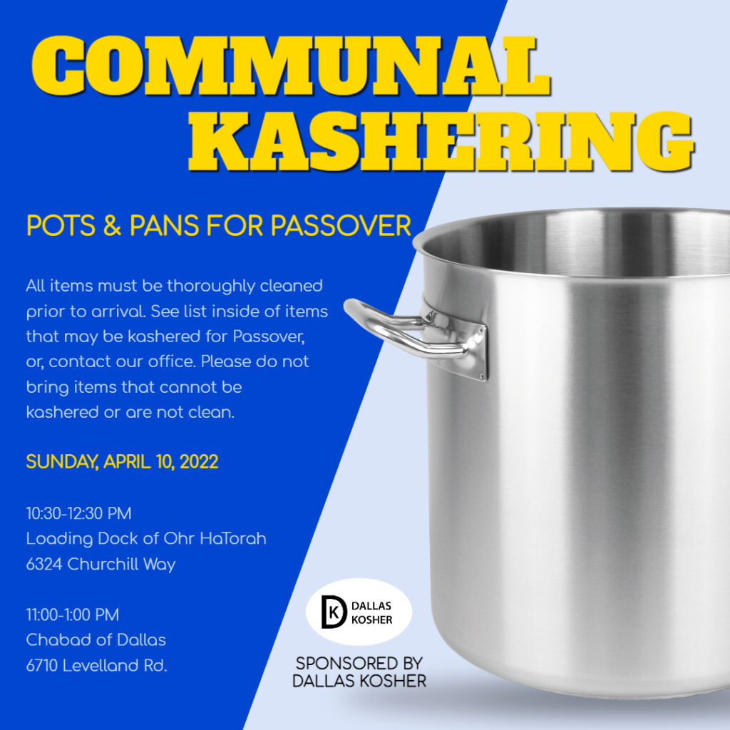 Communal Kashering: Pots & Pans for Passover