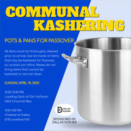 Communal Kashering: Pots & Pans for Passover