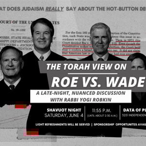 The Torah View on Roe v. Wade: A Shavuos Discussion with Rabbi Yogi Robkin