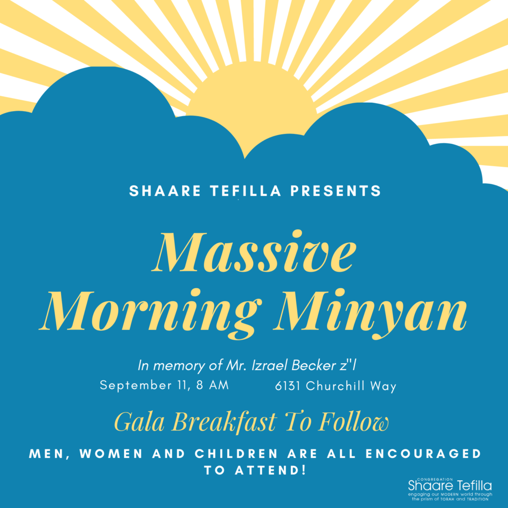 Massive Morning MInyan - 9/11 at Shaare Tefilla