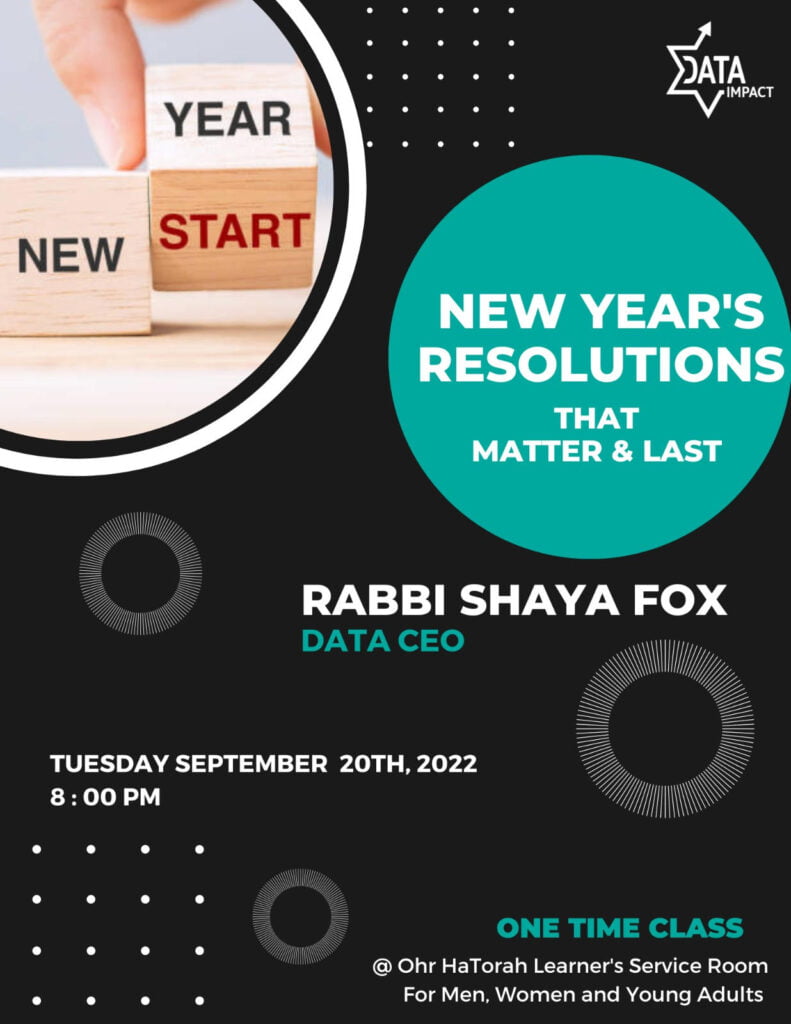The Dallas Kollel Presents New Year's Resolutions that Matter & Last with Rabbi Shaya Fox