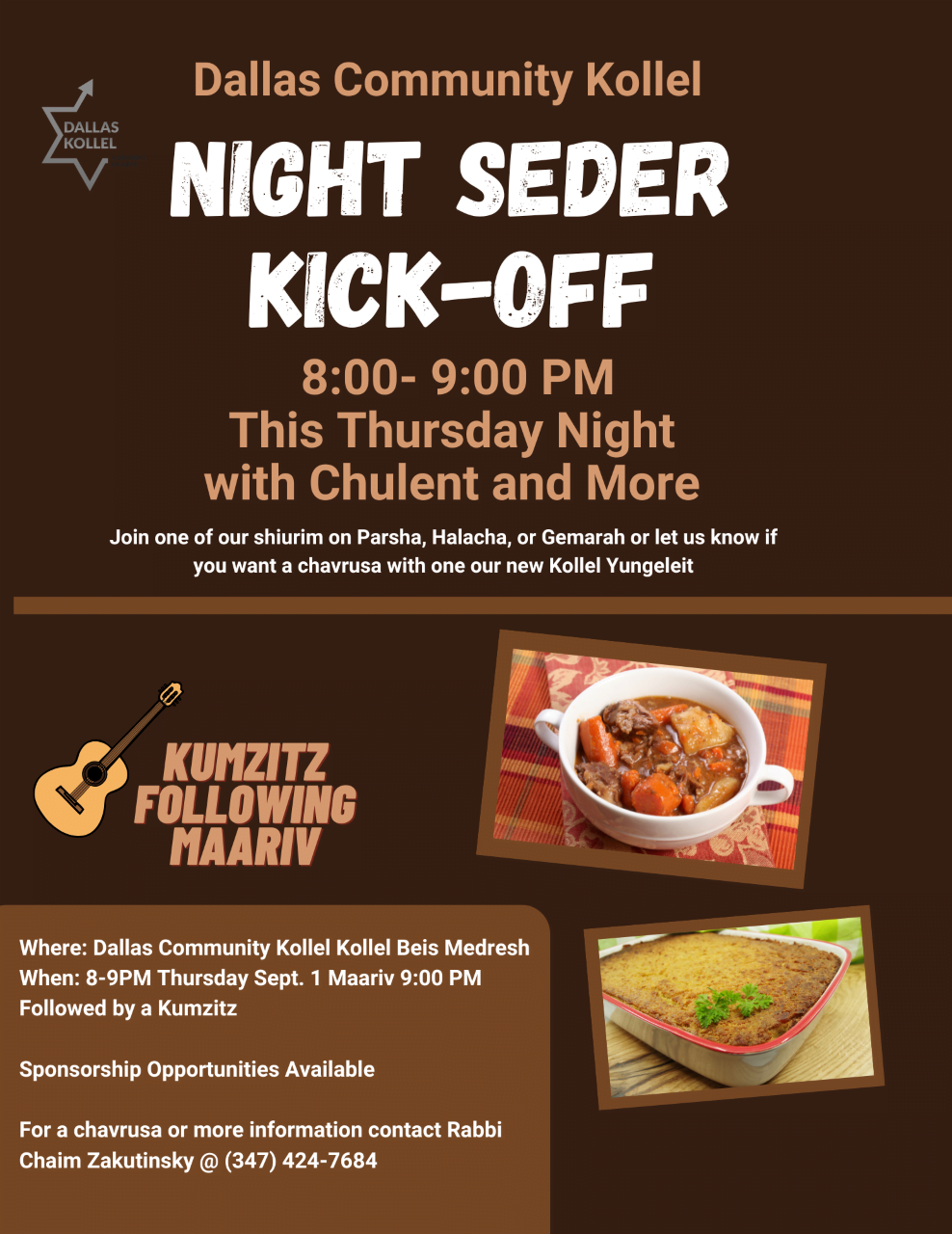 Dallas Community Kollel Night Seder KickOff 2024
