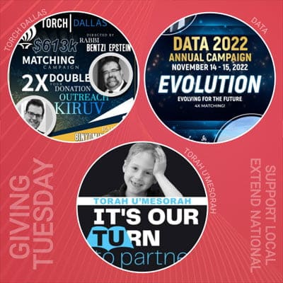 Giving Tuesday: Support Local (DATA & TORCH Dallas), Extend National (Torah U’Mesorah)