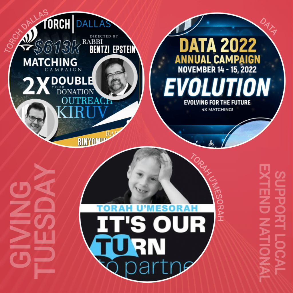 Giving Tuesday: Support Local (DATA & TORCH Dallas), Extend National (Torah U'Mesorah)