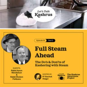 Watch: Let's Talk Kashrus: Full Steam Ahead - The Do's & (most definitely) Don'ts of Kashering with Steam 7 Watch: Let’s Talk Kashrus: Full Steam Ahead – The Do’s & (most definitely) Don’ts of Kashering with Steam