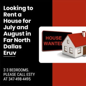 Looking to Rent a House for July and August in Far North Dallas Eruv 7 Looking to Rent a House for July and August in Far North Dallas Eruv