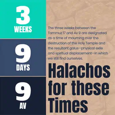 Understanding Three Weeks, Nine Days & Tisha B’Av, Including When Erev Tisha B’Av Falls on Shabbos