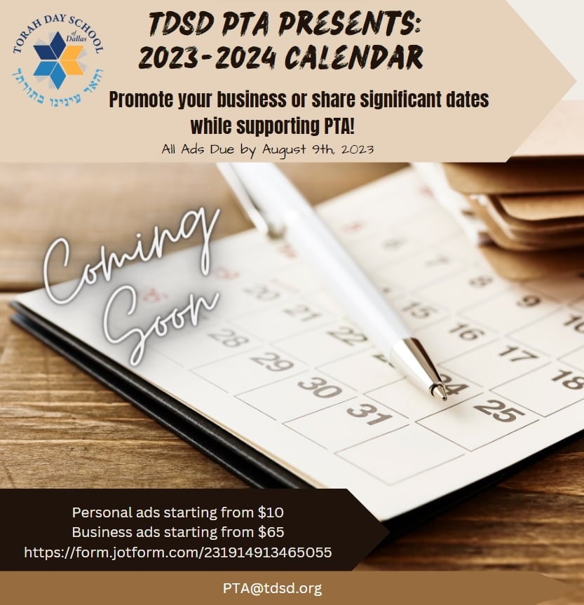 Introducing PTA School Calendar 2023-2024!