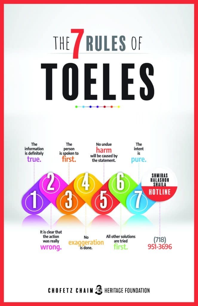 Chofetz Chaim Heritage Foundation: The 7 Rules of Toeles