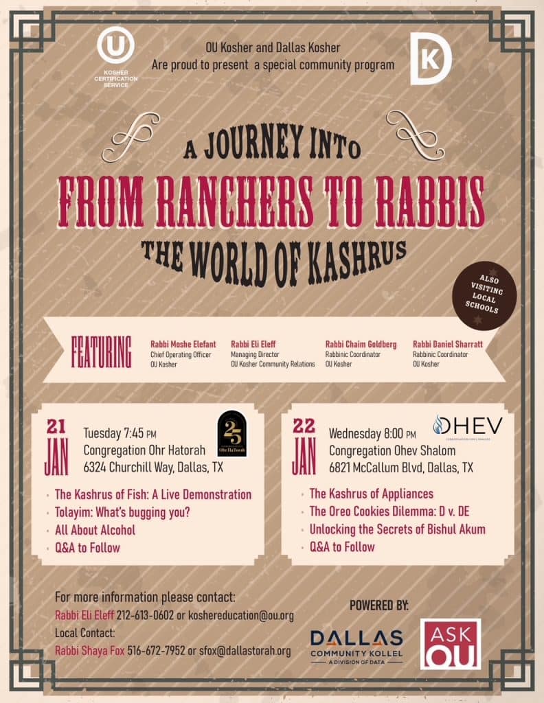 OU and Dallas Kosher: From Ranchers to Rabbi - A Journey into the World of Kashrus