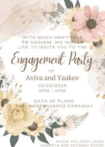 Mazel Tov to Rabbi Nasanya & Devorah Zakon
