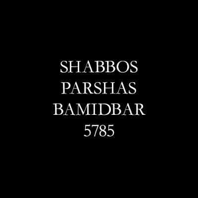 Shabbos Parshas Bamidbar 5785