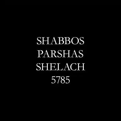 Shabbos Parshas Shelach 5785