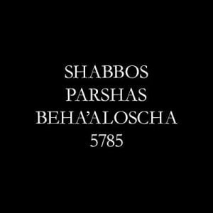 Shabbos Parshas Beha'aloscha 5785 7 Shabbos Parshas Beha’aloscha 5785