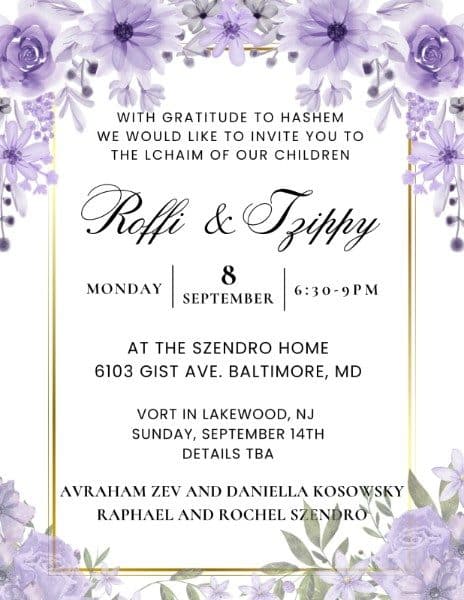 Mazel Tov to Rabbi Avraham Zev & Daniella Kosowsky 1