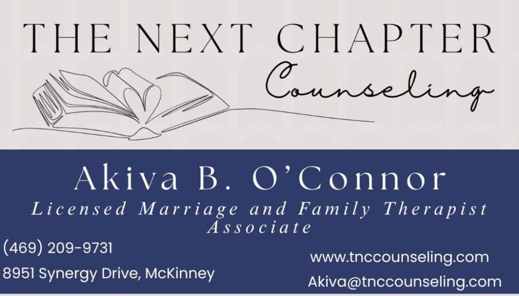 The Next Chapter Counseling: Akiva B. O'Connor
Licensed Marriage and Family Therapist Associate